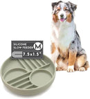 The Slowdown Bowl Silicone Slow Feeder for Dogs & Puppies, Slow Eating Modern Lick Mat Design Reduces Gulping, Fits 2 Cups 7.5” Across x 1.5” Tall, Mealtime Challenge, Medium-Sage by CozyNest Decor