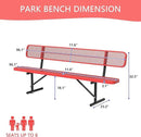 4/6/8 Feet Park Bench for Outside Heavy Duty Metal, Garden Benches Outdoor Bench with Backrest & Portable Frame, for Shopping Malls Stores Parks Patios Decks, Red by GreenHaven Gardens