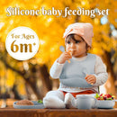 Silicone Baby Feeding Set 10 Pcs, Baby Led Weaning Supplies, Baby Feeding Supplies Set BPA Free, Baby Essentials for Newborn Gift Blue by TinyTreasures Baby Boutique