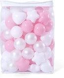 GOGOSO Pink Ball Pit Balls with Star Bals Heart Balls 100 - Crushproof Plasticballs for Babies Toddlers Kids Children for 1 2 3 4 5 Years Old,5 Colors,2.15inches by TinyTreasures Baby Boutique