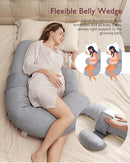 Momcozy Pregnancy Pillows, Original F Shaped, with Air Layer Cover, Grey by TinyTreasures Baby Boutique