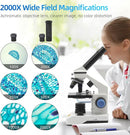 SWIFT Compound Monocular Microscope Kit Microscope for Adults Students Beginners,80X-2000X STEM Kit with All Metal Body Microscope, Carrying Box for School Laboratory Home Education SS121 by TinyTreasures Baby Boutique