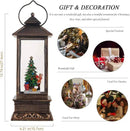 House & Garden Decoration,Christmas Lantern with 8 Pieces of Music,Sparkling Crystal Keep Circling Around The Snowman Families Music Box as a (Christmas Tree) by CozyNest Decor