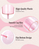 Ciaell 12 Pack Pink Plastic Wine Glasses - 14Oz Plastic Wine Glasses with Stem - Disposable Stemmed Wine Glass for Parties & Weddings & Outdoor by CozyNest Decor