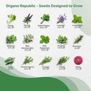 Organo Republic 30 Culinary Herbs & Edible Flower Seed Variety Pack- Indoor/Outdoor. 14000+ Non-GMO Heirloom Flower Seeds: Basil, Borage, Echinacea, Lavender, Oregano, Rosemary Seeds & More by GreenHaven Gardens