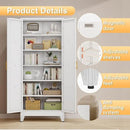 75" Tall Metal Kitchen Pantry Storage Cabinet, Freestanding Cupboard with 2 Doors and 5 Adjustable Shelves, Standing Storage for Kitchen, Bathroom, Garage, Dinning Room or Utility Room（White） by CozyNest Decor