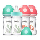 YOHKOH Natural Glass Baby Bottle with Natural Response Nipple, Newborn Anti-Colic Baby Bottles, Wide Neck Mushroom Cap Baby Bottle, Clear ((5.4oz (Pack of 4), Multicolour) by TinyTreasures Baby Boutique
