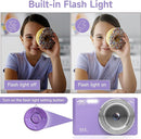 Digital Camera for Teens, FHD 4K 44MP Digital Camera Purple with 64GB SD Card 16X Digital Zoom, Cameras for Photography Compact Point and Shoot Camera for Teen Boys Girls Kids Camera Digital Purple by TinyTreasures Baby Boutique