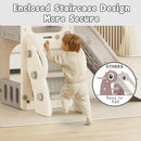 YUFU 5 in 1 Toddler Slide, Kids Slide with Climber, Basketball Hoop and Ball, Outdoor Indoor Playset for Toddlers Age 1-3 (Beige+Gray) by TinyTreasures Baby Boutique