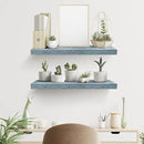 Sorbus Floating Shelves - 2 Pack 24 X 9 Inch Rustic Blue Wall Shelves for Bedroom, Kitchen, Living Room, Bathroom Shelves, Home Decor - Extra Long Floating Shelf for Trophy, Books Frames, Toilet Paper by CozyNest Decor