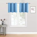 ChrisDowa Small Kitchen Valances for Windows - Grommet Short Thermal Insulated Room Darkening Window Valances Curtains for Living Room (2 Panels, Sky Blue, 42 x 18 Inch) by CozyNest Decor