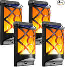 Solar Flame Lights Outdoor, Realistic 3D Flickering Flames with 66 Ultra-Bright LEDs - Waterproof Wall Mount Lanterns for Deck, Fence, Patio, Garden, Auto On/Off (4-Pack Value Set) by GreenHaven Gardens