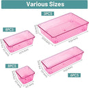 WOWBOX 25 PCS Plastic Drawer Organizer Set, 4 Sizes Desk Drawer Divider Organizers and Storage Bins for Makeup, Jewelry, Gadgets for Kitchen, Bedroom, Bathroom, Office, Clear Pink by TinyTreasures Baby Boutique