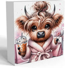 Highland Cow Winter Decor, Highland Cow Gifts for women, Highland Cow Baby Decor, Highland Cow Nursery Decor, Wooden Box Decor Sign for Home Farmhouse Office Living Room Table Shelf Tiered by CozyNest Decor