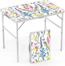 VINGLI 3FT Small Folding Camping Table Adjustable Height Aluminum Folding Table for Picnic Party BBQ, Plastic RV Suitcase Table Portable Lightweight Fold Up Utility Outdoor Tables by GreenHaven Gardens