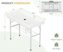 4 Foot Ice Cooler Table with Matching Skirt & Drain Hose, with Iron Stand, Portable Patio Outdoor Chilling Table Portable Bar for Events for Party, Picnic, BBQ, Camping (White) by GreenHaven Gardens
