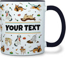 Personalized Mug for Kids - Dogs - Custom Name/Text, Ceramic Hot Chocolate/Cocoa/Coffee Cup for Boys/Girls, Birthday/Christmas/Holiday Gift - 11 oz, Black Handle by TinyTreasures Baby Boutique