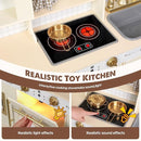 Kids Kitchen playset, Wooden Play Kitchen, Height Adjustable, Comes with Various Kitchen Accessories, Ideal Role Play Toy Gift for Toddlers and Kids Ages 3-8 (White) by TinyTreasures Baby Boutique