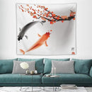 Houselerax Japanese Koi Fish Tapestry, Cherry Blossoms Asian Oriental Flower Branch Koi Fish Carp Tapestries Wall Hanging for Bedroom Living Room Office Decor 60"x50" by CozyNest Decor