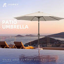 JEAREY 10FT Outdoor Patio Umbrella Outdoor Table Umbrella with Push Button Tilt and Crank, Market Umbrella 8 Sturdy Ribs UV Protection Waterproof for Pool, Garden (Beige) by GreenHaven Gardens