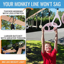 Ninja Warrior Obstacle Course for Kids – 2 x 50 ft Slacklines with 10 Weatherproof Obstacles – Monkey Net, Ratchet-Tight Technology, Supports Up to 880 lbs – Climbing & Swinging Equipment by TinyTreasures Baby Boutique