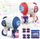 Eaglestone 2 Bubble Gun for Kids, Light Up Bubble Machine for Toddlers, 8 Hole Blower with 4 Refill, Automatic Bubble Maker for Bubble Blaster,Outdoor Toys, Birthday,Christmas Party Favor Gift by TinyTreasures Baby Boutique