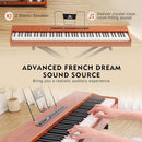 MUSTAR Digital Piano 88 Weighted Keys with Stand Touch Sensitivity, 88 Key Semi Weighted Keyboard Piano Portable Electric Piano for Beginners, Dual Stereo Speakers, Case, Sustain Pedal (Brown-MDF) by TinyTreasures Baby Boutique