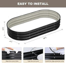 Raised Garden Bed, 6x3x1ft Galvanized Outdoor Planter Beds with Safety Edging and Gloves, Oval Metal Planter Box for Gardening Vegetables Flowers Herb by GreenHaven Gardens