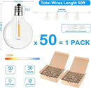 50FT LED G40 Globe String Lights White, Shatterproof Outdoor Patio String Lights 2200K with 50+2 Dimmable Edison Bulbs, Backyard Outdoor Hanging Lights, Bistro Waterproof for Balcony Party Wedding by CozyNest Decor