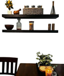 Joel's Antiques 48 Inch Wooden Floating Shelves for Wall - 48x8x2 in - Made of Natural Wood - Long Heavy Duty Rustic Wall Shelves for Bedroom - Perfect for Living Room, Kitchen - Mocha by CozyNest Decor