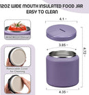 26oz Soup Thermo for Hot Food Kids with Buckle Lid Insulated Vacuum Food Jar Wide Mouth Leakproof Stainless Steel Lunch Container (Purple) by TinyTreasures Baby Boutique