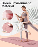 YOTTOY Yoga Mat, 72"x 32"x1/3" Extra Wide Non-Slip Exercise Fitness Yoga Mats,Eco-Friendly TPE Exercise Mats for Women Men Home Workout with Strap Bag by TinyTreasures Baby Boutique