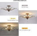 Ganeed Vintage Crystal Chandelier, Modern Bronze Branches Ceiling Light Fixture with 5-Light Heads for Farmhouse Living Room Dinning Room Kitchen Over Table Hallway by CozyNest Decor