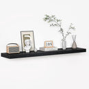 Floating Shelves - 10.3 Inch Deep Wall Shelf for Decor & Storage - Wall Mounted Display Shelving with Invisible Heavy-Duty Metal Bracket - 48" W x 10.3" D x 1.8" H - Set of 1 - Rustic Black by CozyNest Decor