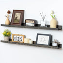 36 Inches Floating Shelves for Wall, Solid Pine Wood Picture Ledge Shelves, Wall Shelves with Lips, Nursery Book Shelves for Toys Storage Living Room Bedroom Photo Frames (2 Pcs, Grey) by TinyTreasures Baby Boutique