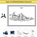 TOHETO Portable A4 Tracing LED Copy Board, Cordless Battery Powered 5 Levels Brightness Light Box Rechargeable Light Board for Tracing Weeding Vinyl X-ray Viewing Sketching Diamond Painting (Grey) by TinyTreasures Baby Boutique