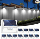 12 Pack Solar Lights Outdoor Motion Sensor, Waterproof Fence Lights with 3 Lighting Mode, Cool White LED Security Deck Lights for Outside Wall Yard Steps Stairs Garden - White by GreenHaven Gardens