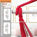 Hammock Chair Large Hammock Swing, 110 x 150cm Load 150kg, Cotton Hammock Chair Metal Spread Bar Wide Seat Swing Chair(red) by GreenHaven Gardens