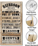 Rustic & Funny Bathroom Signs - Western & Farmhouse Bathroom Rules Wall Decor E1 by CozyNest Decor