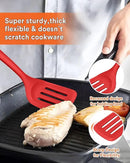 Kitchen Utensils Set, 13PCS Silicone Cooking Utensils, Heat Resistant Kitchen Utensil Spatula Set for Nonstick Cookware, Wooden Handles Kitchen Gadgets Tools Set (RED) by CozyNest Decor