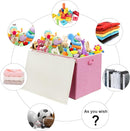 popoly 122L Large Toy Box Chest with Lid, Foldable Toy Storage Organizer Bin Boxes with Removable Divider for Kids, Boys, Girls, Nursery, Playroom, 26"x17" x17"(Linen Pink) by TinyTreasures Baby Boutique
