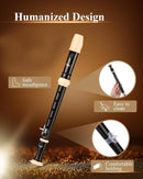 Eastar Soprano Recorder for Beginners Kids, Baroque style C Key Recorder Instrument ABS Classic 3 Piece with Cleaning Kit, Thumb Rest, Leather Bag, Fingering Chart, Brown, ERS-21BB by TinyTreasures Baby Boutique