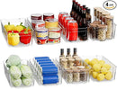 Clear Fridge Organizer, Refrigerator Organizer Bins with Handle, Freezer, Kitchen Cabinet, Pantry Organization, BPA Free Fridge Organizers (12.4 inch 8 Pack) by CozyNest Decor