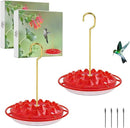 Hummingbird Feeders for Outdoors Hanging (2 Pack), 25 Feeding Ports 10 oz Plastic Hummingbird Feeder, Bee-Proof Leak-Proof No Drip, Easy to Clean with Cleaning Brushes by GreenHaven Gardens