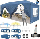 HOTEEL 10x20 Pop up Canopy with 6 Sidewalls, One Push Instant Setup Outdoor Canopy Tent with Reinforce Rod, Weight Bag, for Parties, Events, Blue by GreenHaven Gardens