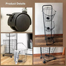 3 Tier Laundry Basket with Rolling Lockable Wheels Wire Metal Sorter Storage Trolley Shelf Basket Durable Metal Sorter Clothes Storage Trolley Shelf with Removable Hamper for Organizing Clothes by CozyNest Decor