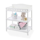 Badger Basket Baby Changing Table with Pad & Shelves - Wooden Changing Table with Storage - Nursery Change Table for Diapers & Baby Essentials, White by TinyTreasures Baby Boutique