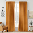 ANRODUO Back Tab Blackout Curtains for Bedroom Living Room, Rod Pocket Pinch Pleated Thermal Insulated Room Darkening Curtains 96 Inches Long 2 Panels, Mustard Yellow, 42 x 96 Inch by TinyTreasures Baby Boutique