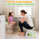 Orzbow 2-IN-1 Potty Training Seat with Step Stool, Height Adjustable Toilet Seat for Toddler, Potty Training with Splash Guard for Kids Boys Girls, Stability Ladder and Anti-Slip Pad, Green by TinyTreasures Baby Boutique