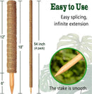 4 Pack 18 Inch Moss Pole, Stackable Moss Poles for Climbing Plants Monstera, Tall Plant Sticks Accessories, Large Coir Plant Support Stakes for Potted Plants Indoor, Pothos, Philodendron by GreenHaven Gardens